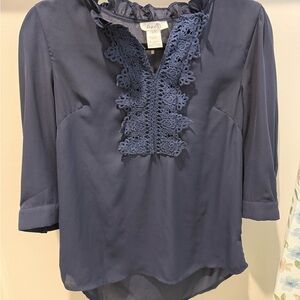 Women's Navy Lace Blouse